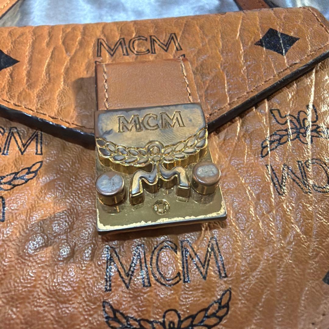 MCM mcm ウォレットチェーン 財布 ブラウン