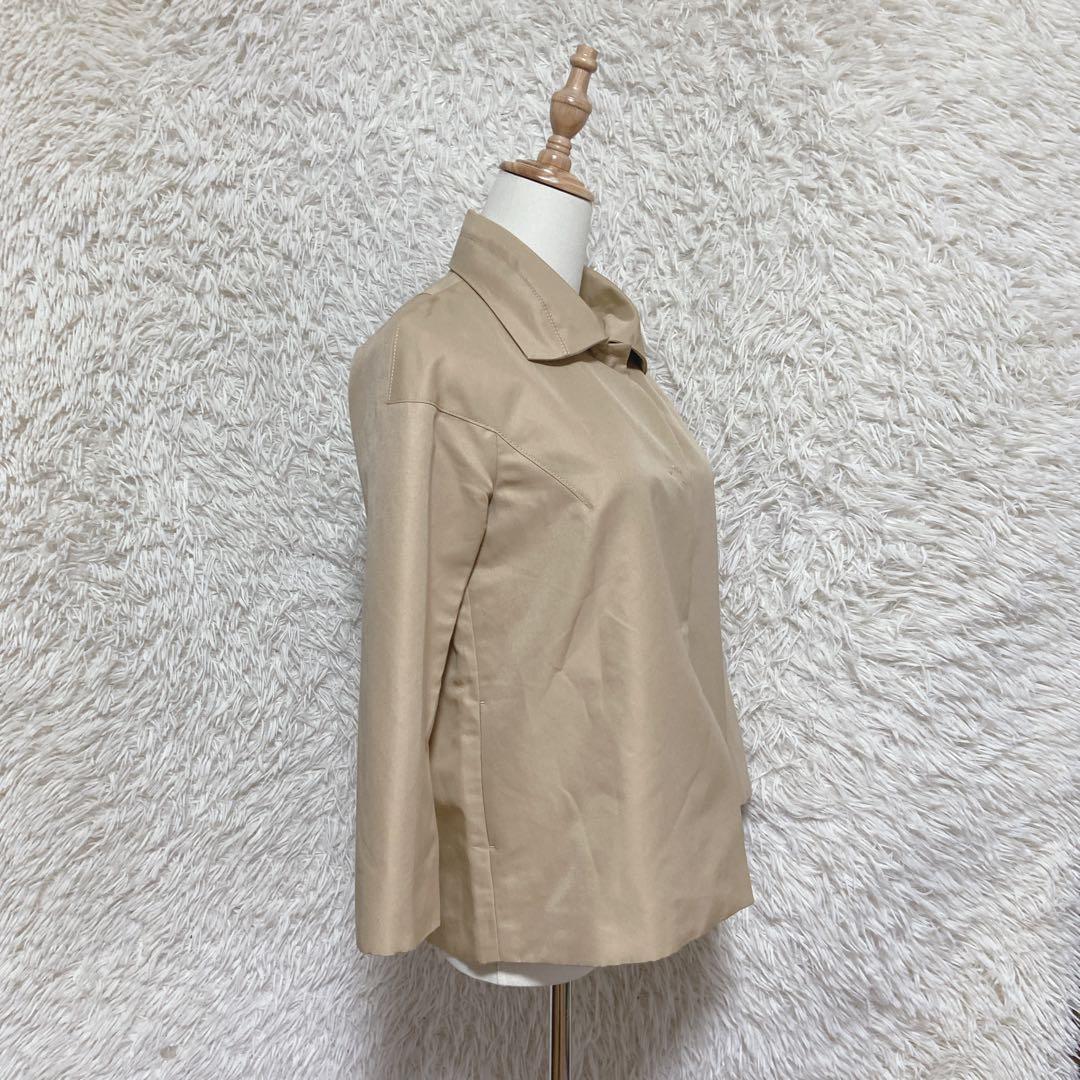 トゥモローランドコレクション　シルク混　　ステンカラーコート　ショート丈　38