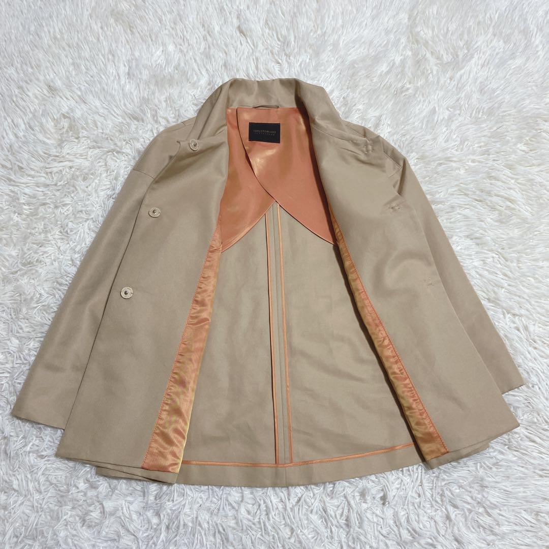 トゥモローランドコレクション　シルク混　　ステンカラーコート　ショート丈　38
