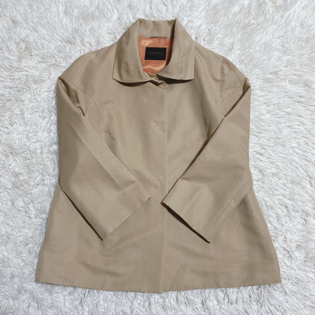 トゥモローランドコレクション　シルク混　　ステンカラーコート　ショート丈　38