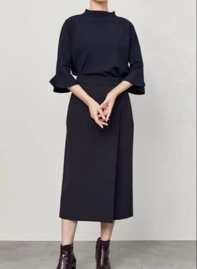 ほぼ未使用✨SOEJU ストレッチファインロングタイトスカート ブラック L