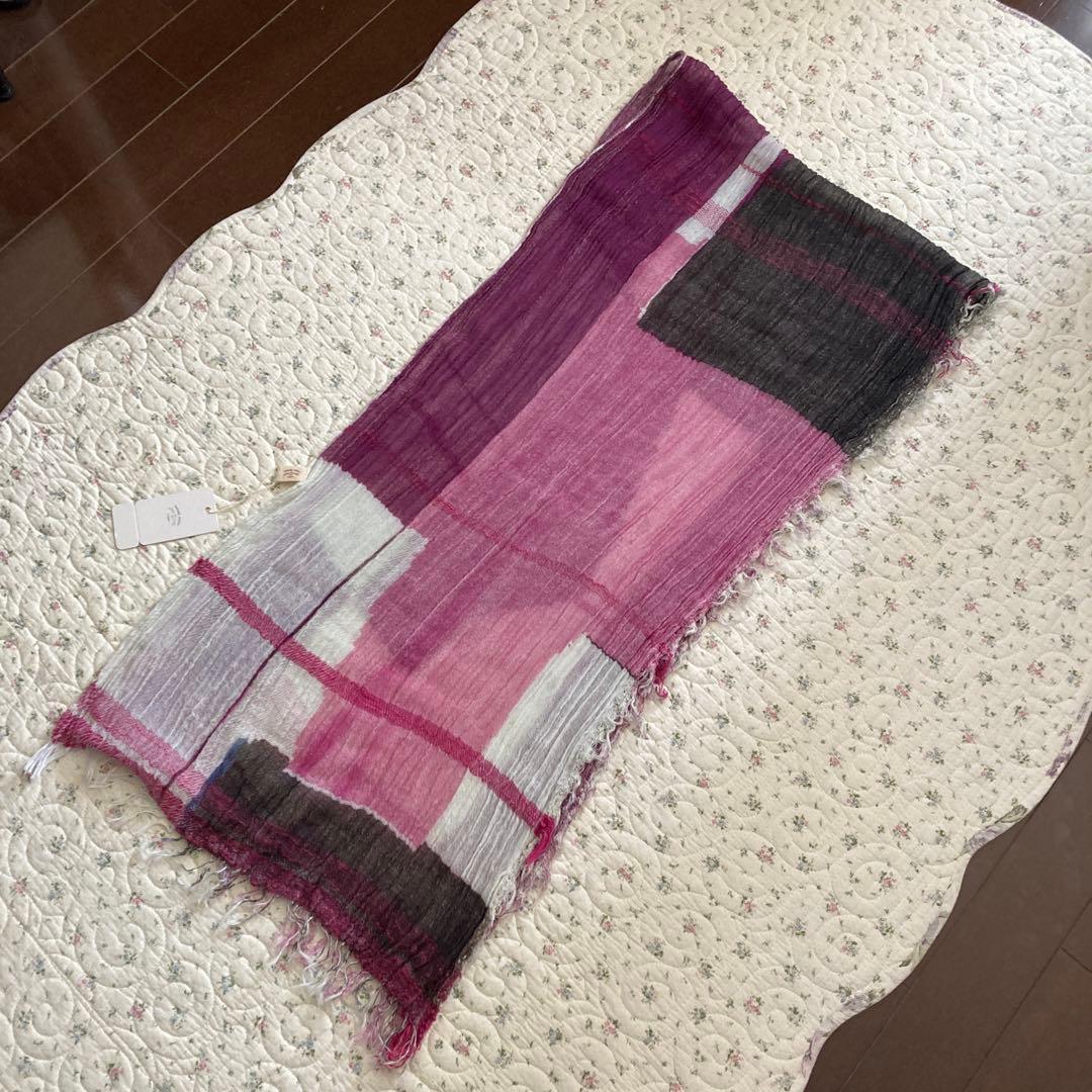 [新品タグ付き] tamaki niime・print shawl ミドル