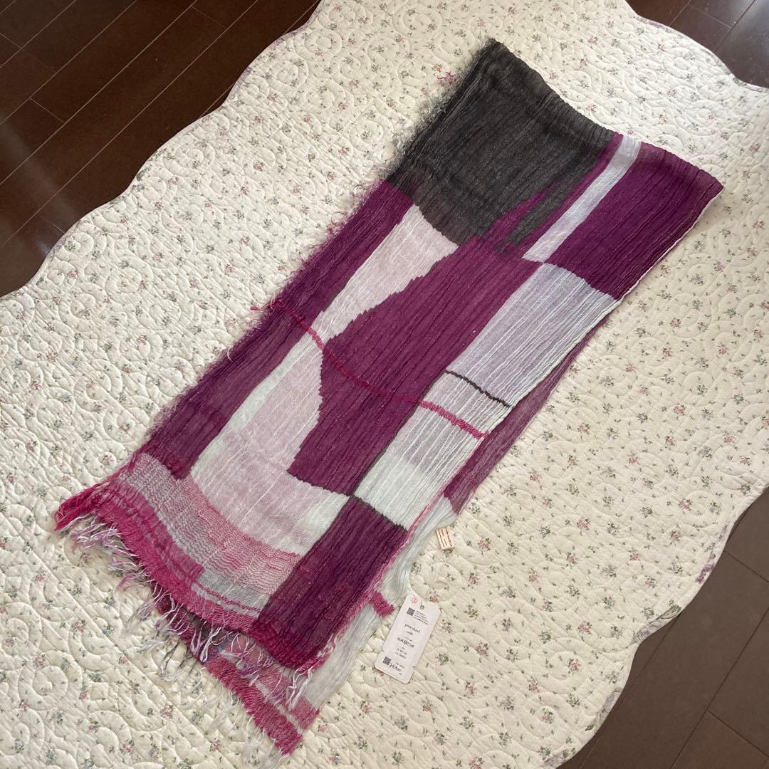 [新品タグ付き] tamaki niime・print shawl ミドル