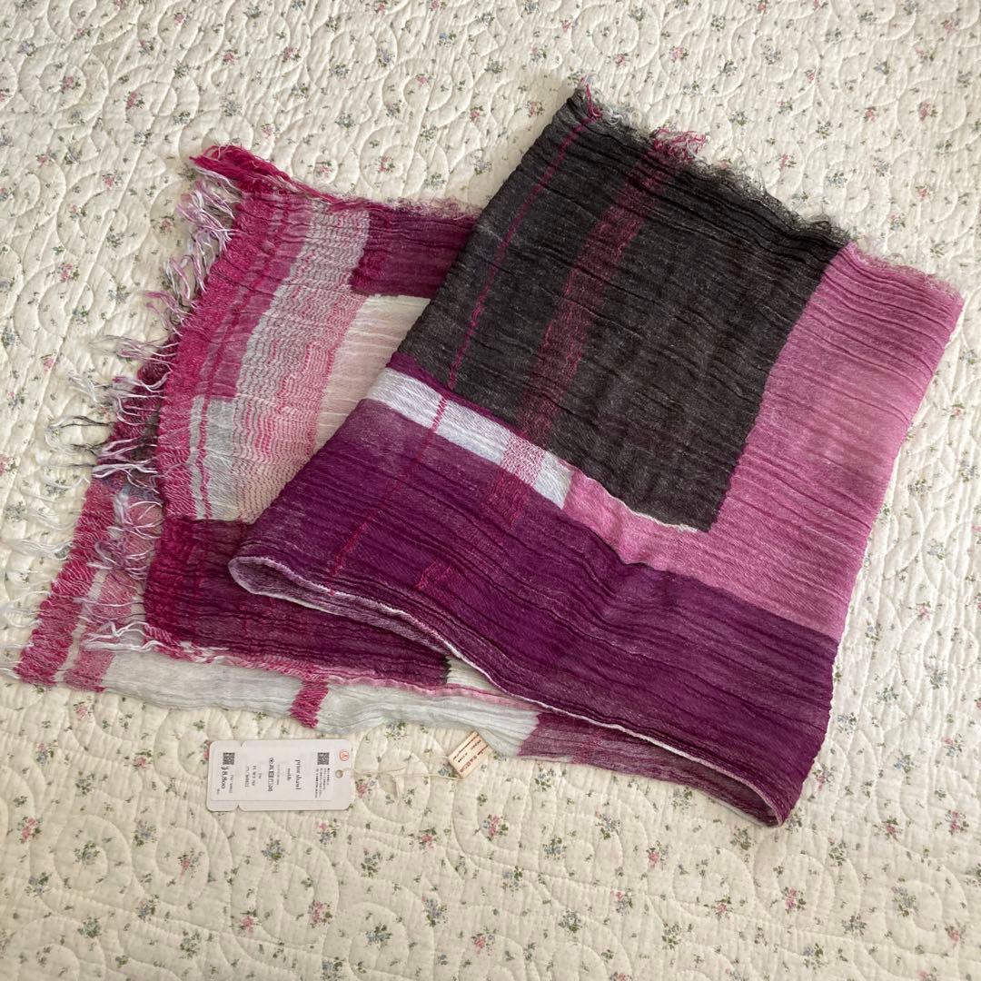 [新品タグ付き] tamaki niime・print shawl ミドル