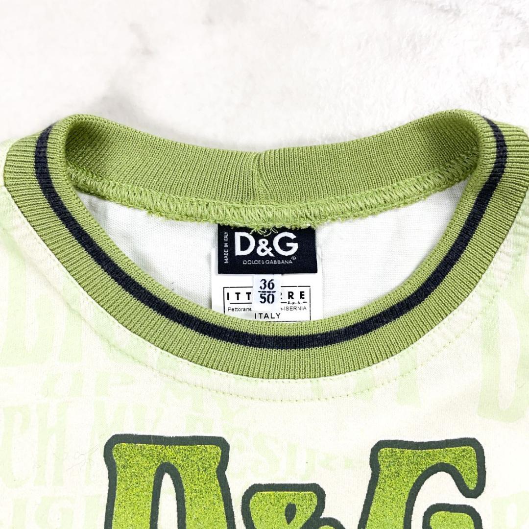 D&G ドルチェ＆ガッバーナ グラフィックプリントTシャツ 緑 36*JD161