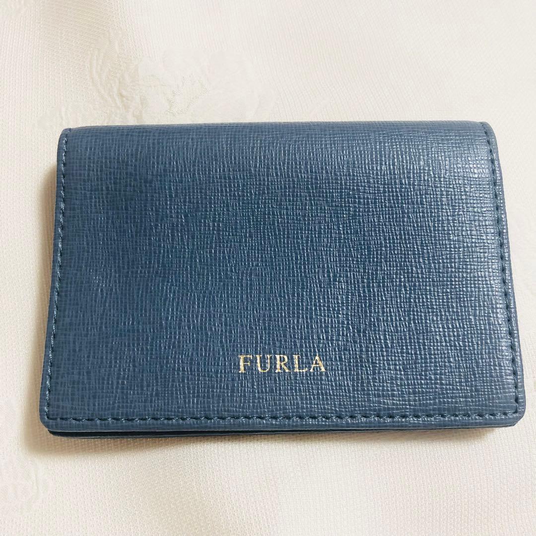 FURLA ブルーグレー 名刺入れ