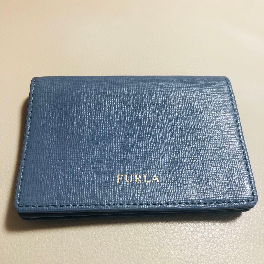 FURLA ブルーグレー 名刺入れ