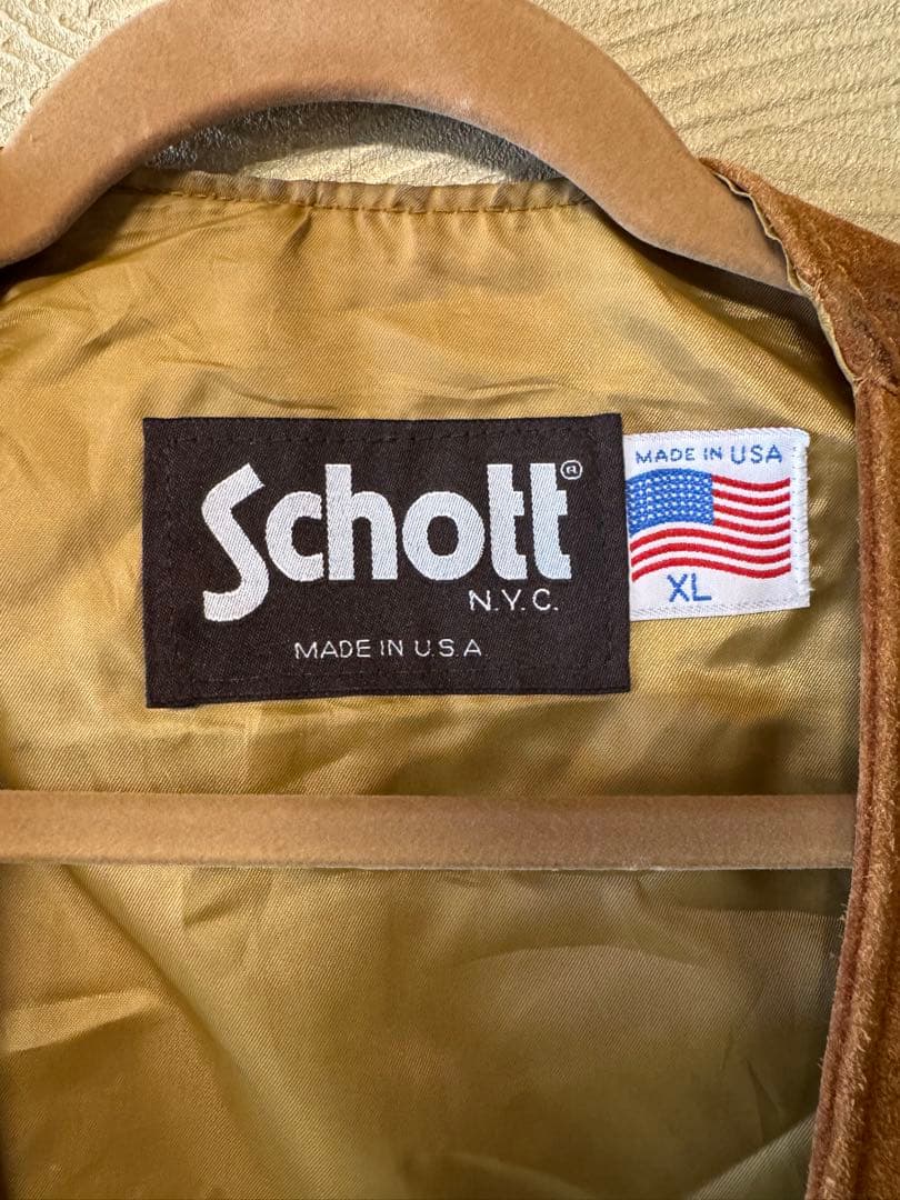 Schott スウェードレザーベスト(ジレ)XLサイズ