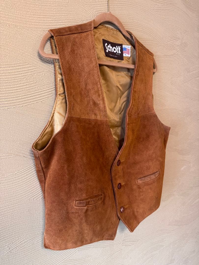 Schott スウェードレザーベスト(ジレ)XLサイズ