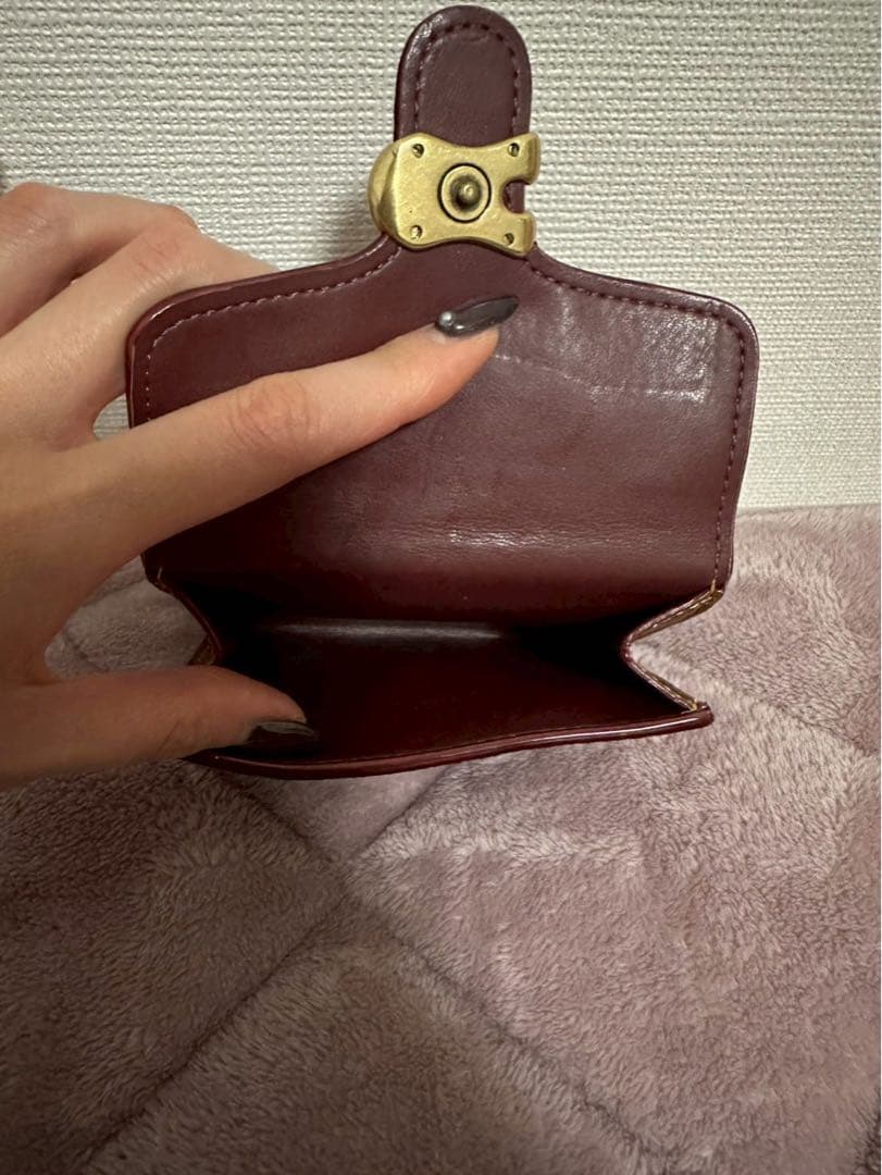 COACH 二つ折り財布　キャメル　ブラウン　ダビー　ウォレット