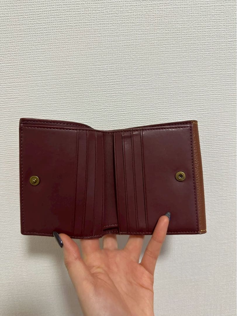 COACH 二つ折り財布　キャメル　ブラウン　ダビー　ウォレット
