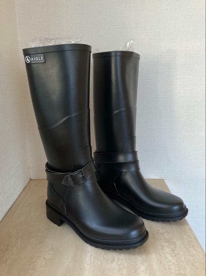 美品 AIGLE MACADAMES エーグル マカダム ロングレインブーツ