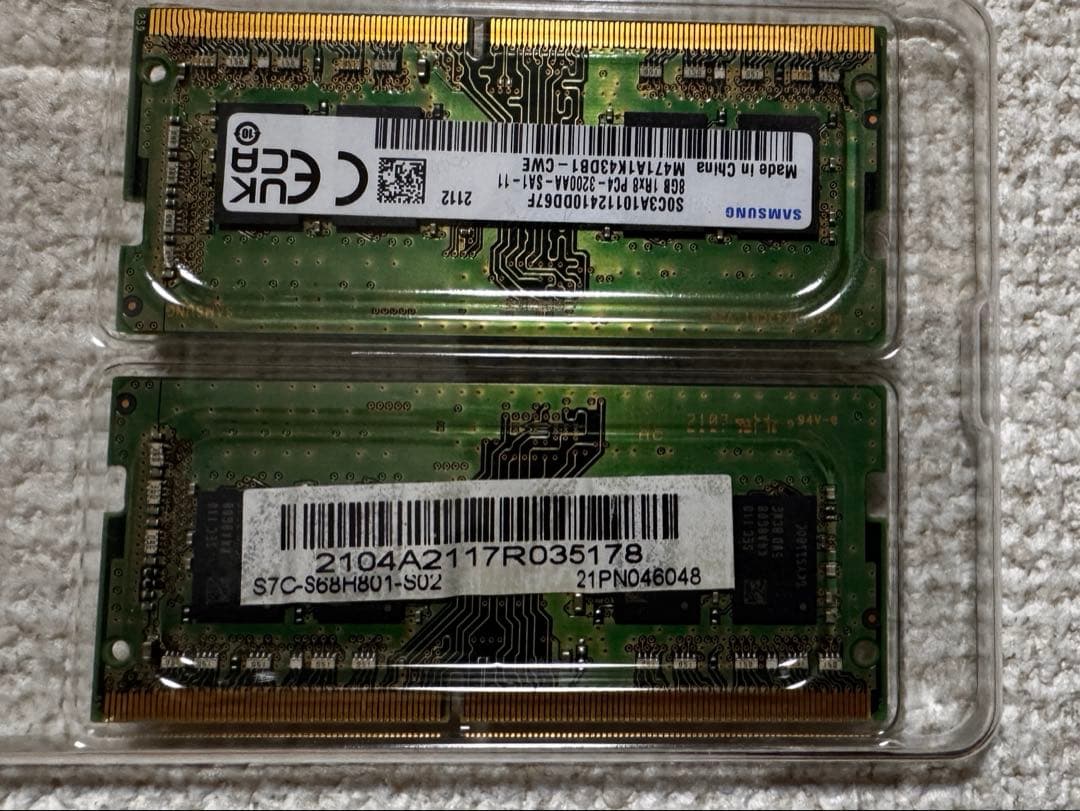 Samsung DDR4 PC4-3200AA 16GB（8GB × 2枚）
