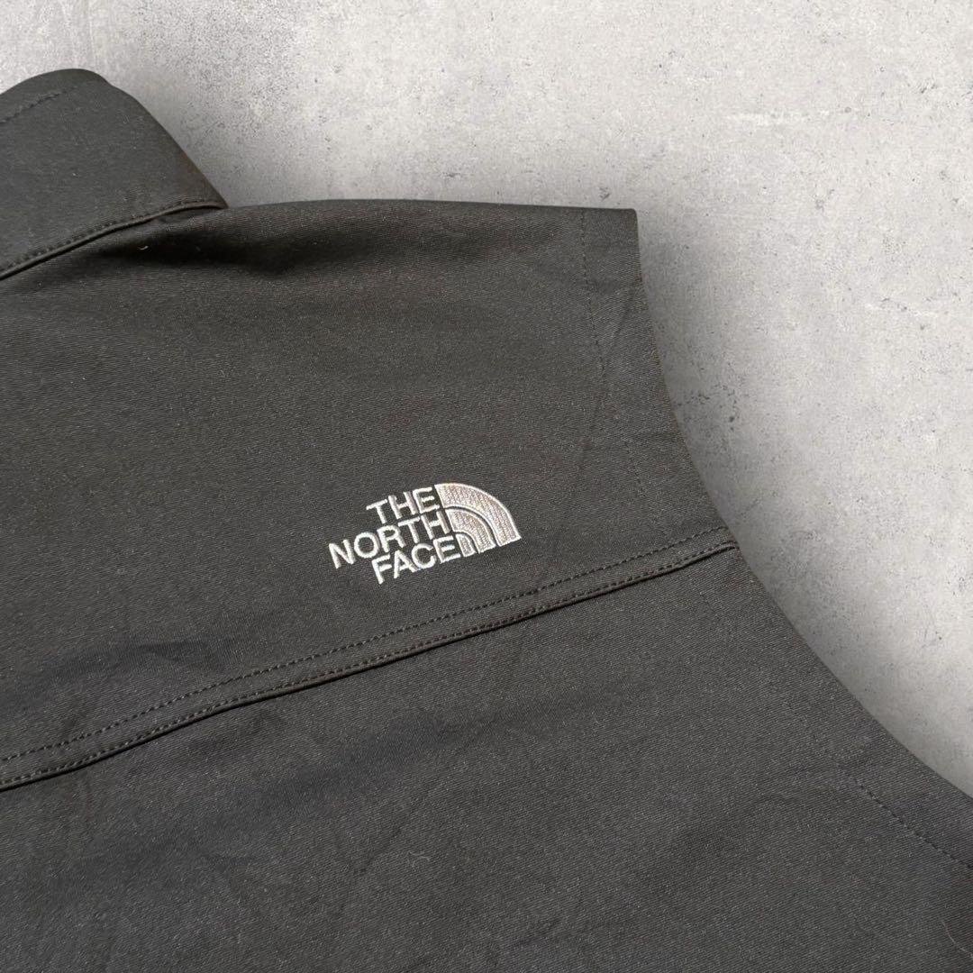 【ザ・ノースフェイス】ナイロンベスト　黒　XL 刺繍ロゴ　企業ロゴ　人気カラーf