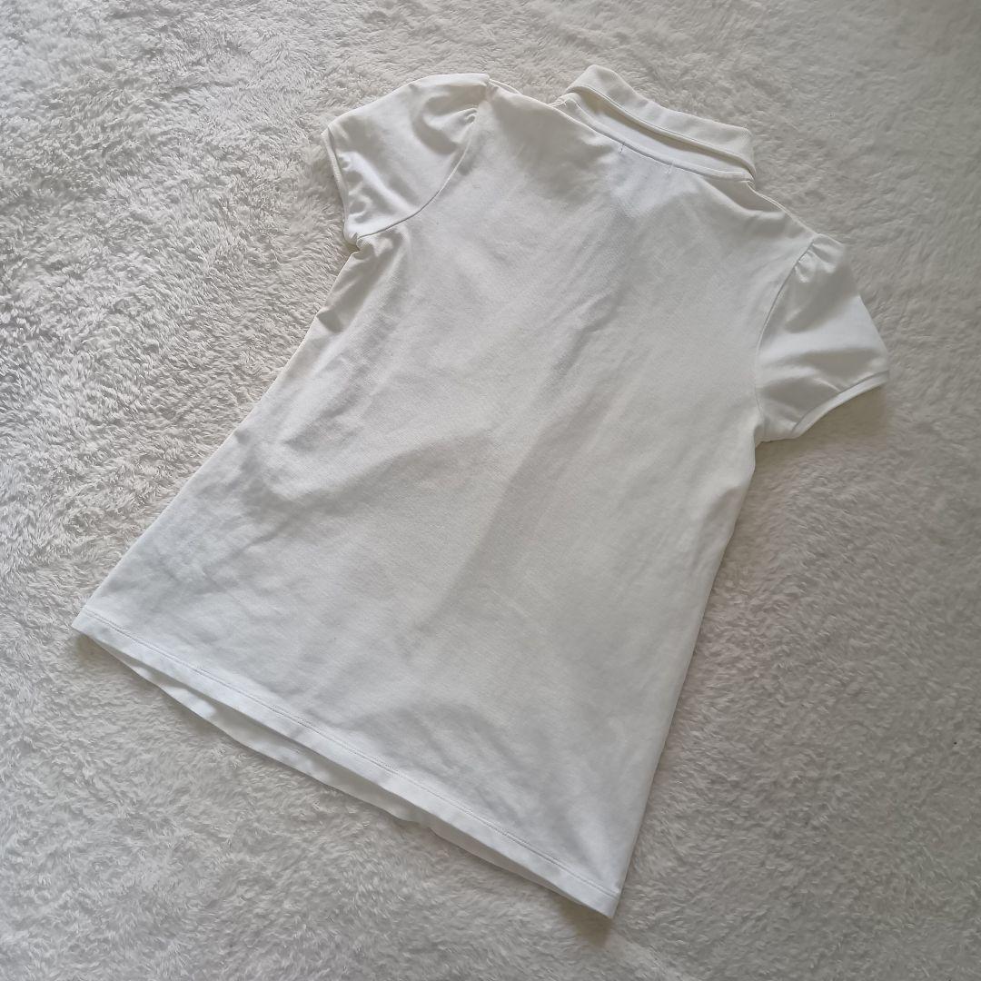 【美品】BURBERRY LONDON バーバリー 丸襟 半袖 ポロシャツ 白