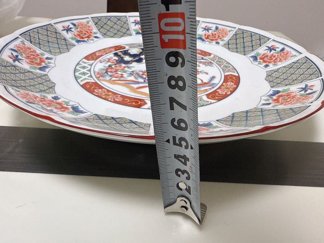 【新品】染付 大皿 和風柄 31cm