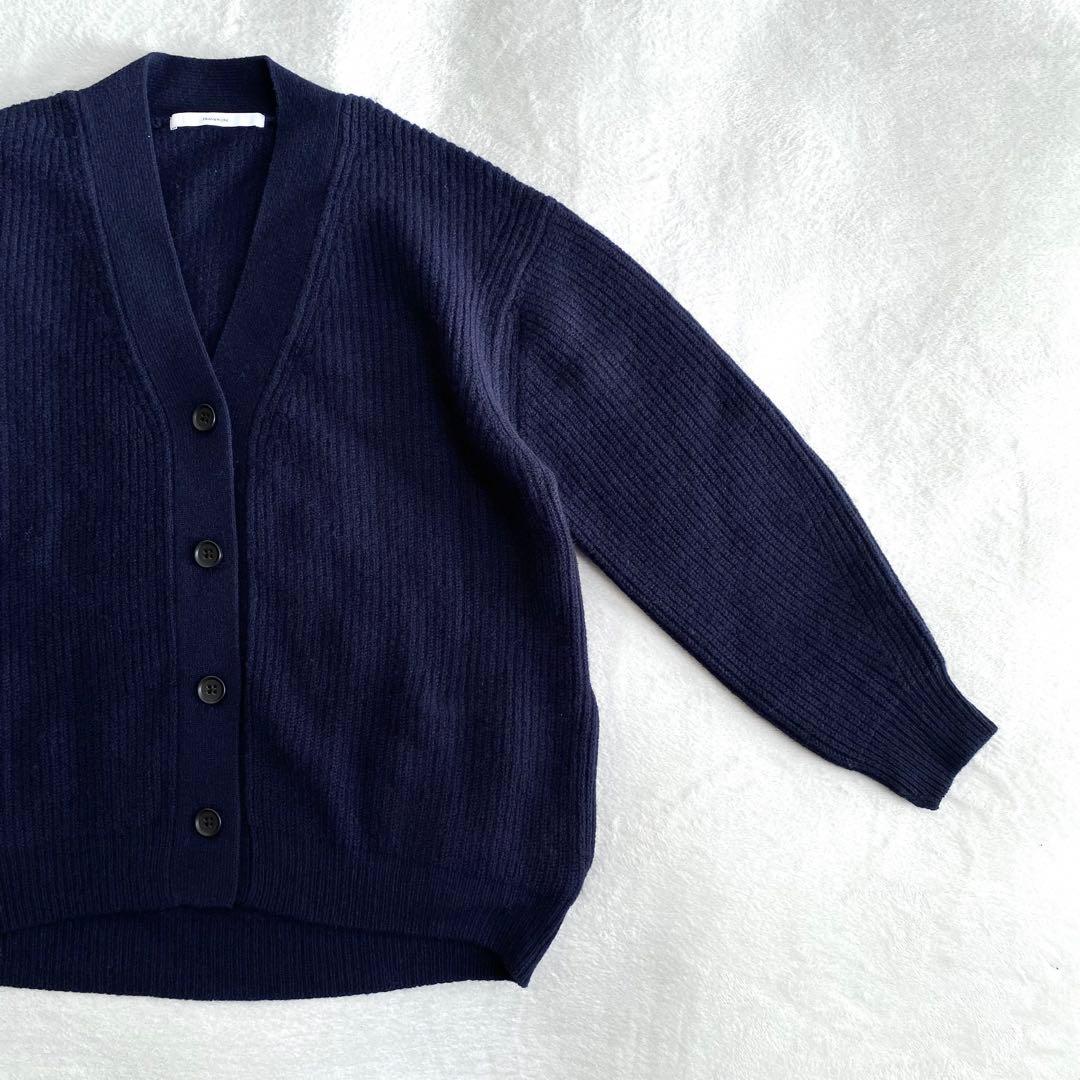 【美品✨】FRAMeWORK SUPER GEELONG片畦カーデ　ネイビー