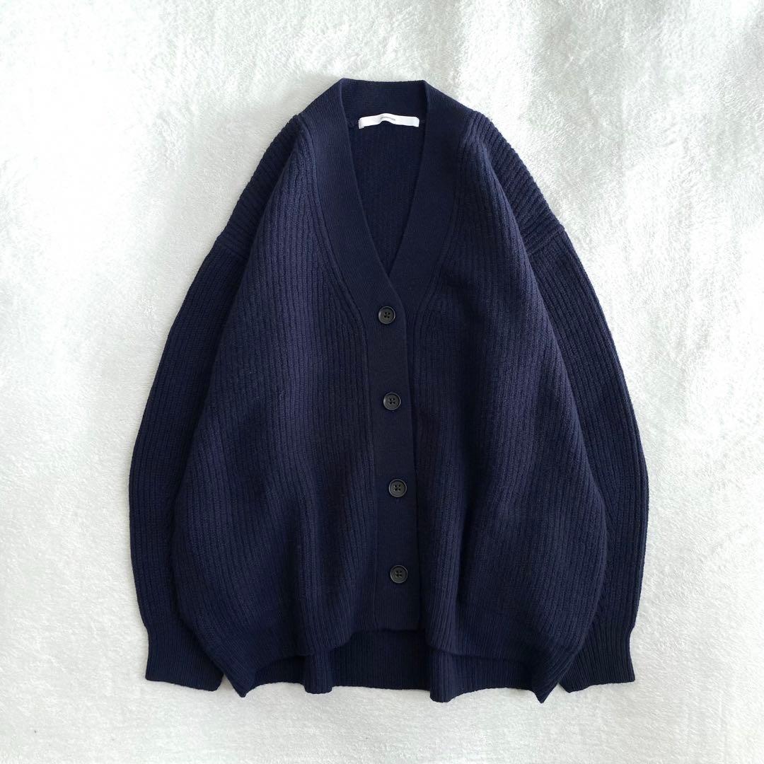 【美品✨】FRAMeWORK SUPER GEELONG片畦カーデ　ネイビー