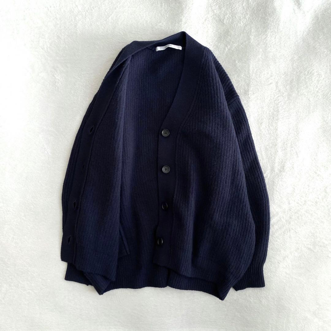 【美品✨】FRAMeWORK SUPER GEELONG片畦カーデ　ネイビー