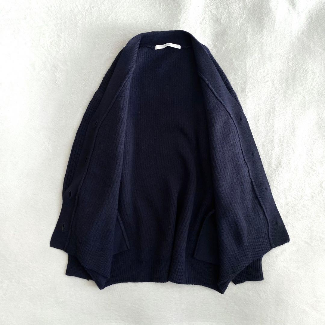 【美品✨】FRAMeWORK SUPER GEELONG片畦カーデ　ネイビー