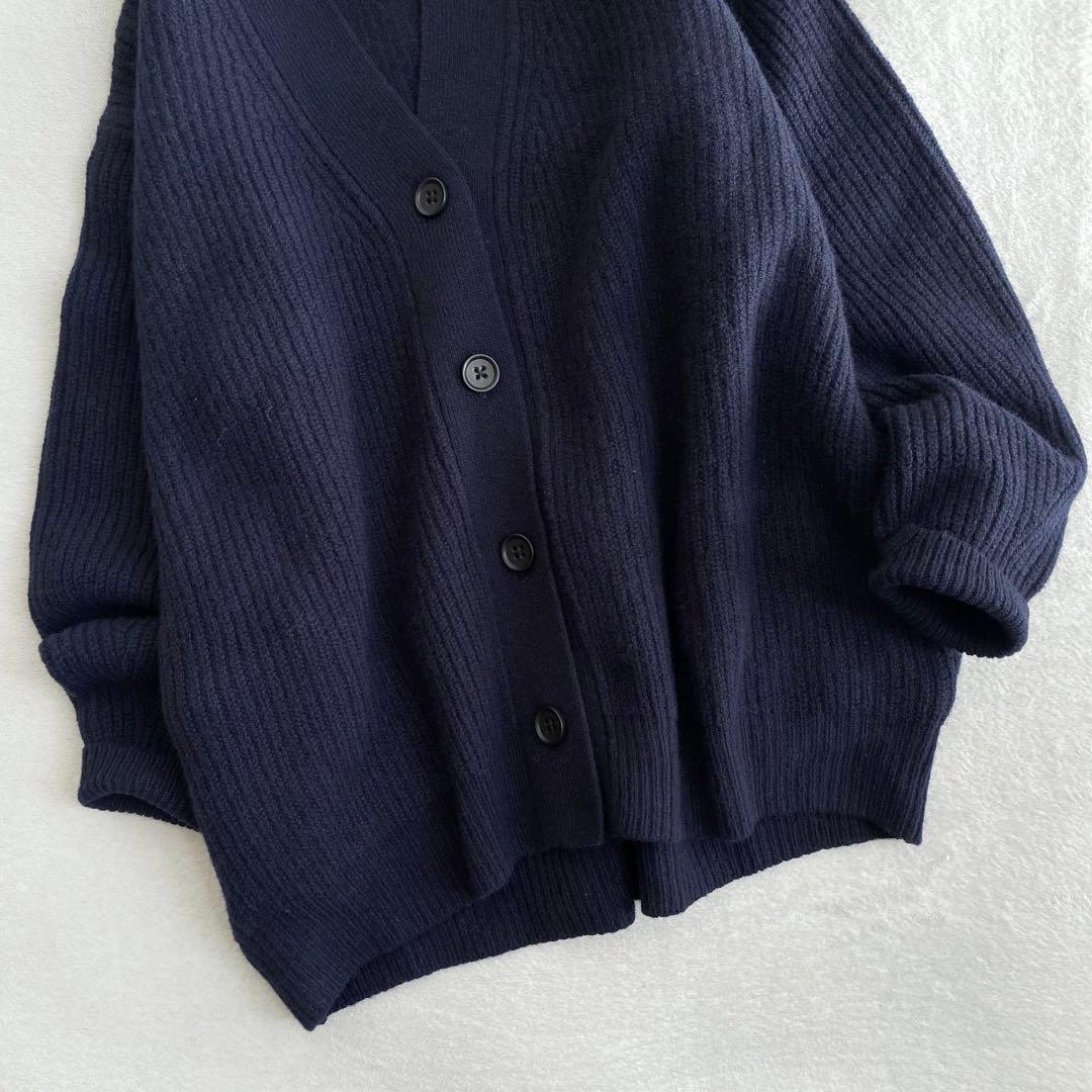 【美品✨】FRAMeWORK SUPER GEELONG片畦カーデ　ネイビー