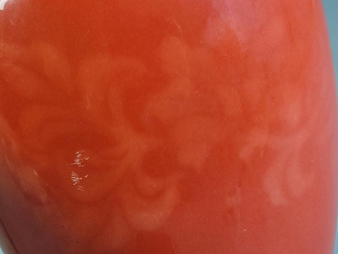 七宝 朱 纏枝花模様 瓶 高さ18.8cm DT411