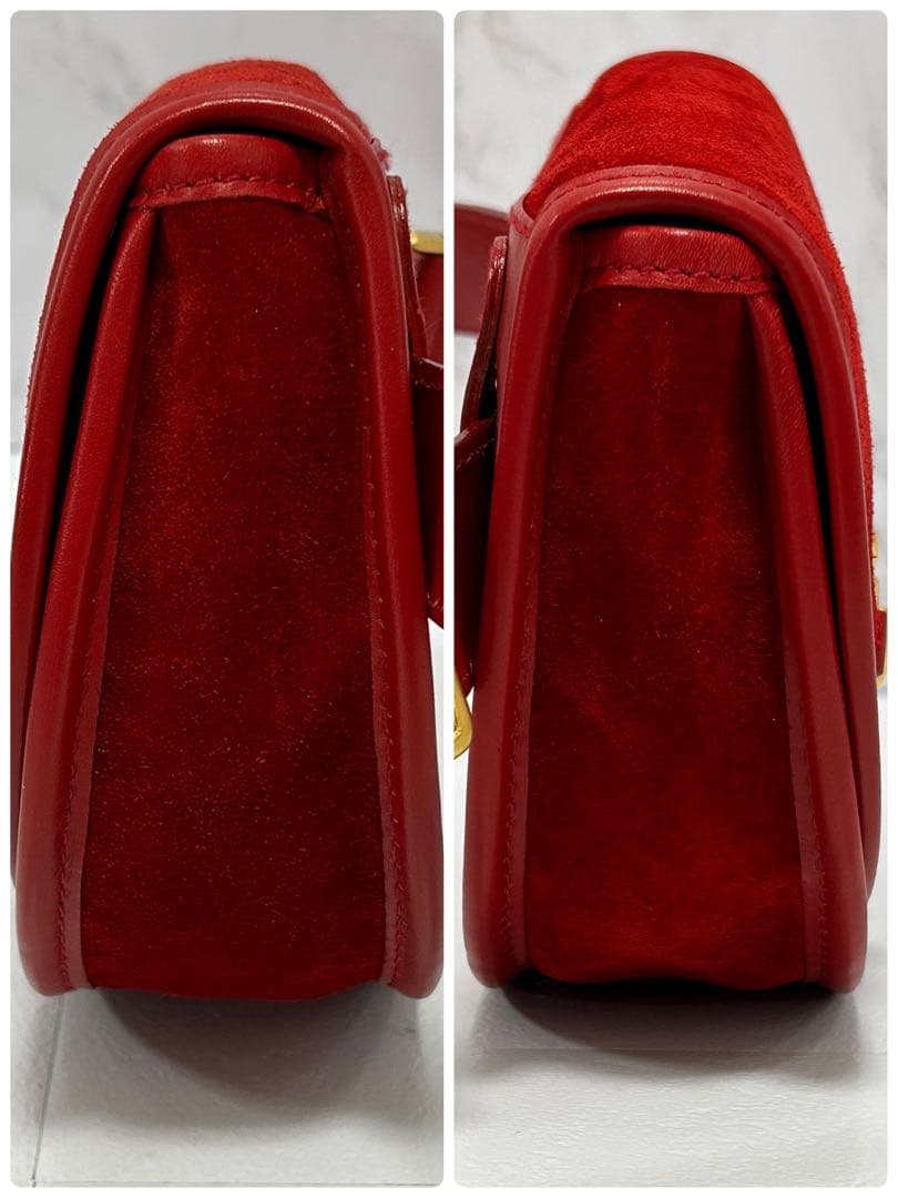 ◎美品◎GUCCI ホースビット スエード ボディバッグ 赤
