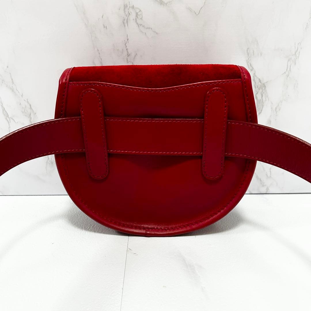 ◎美品◎GUCCI ホースビット スエード ボディバッグ 赤