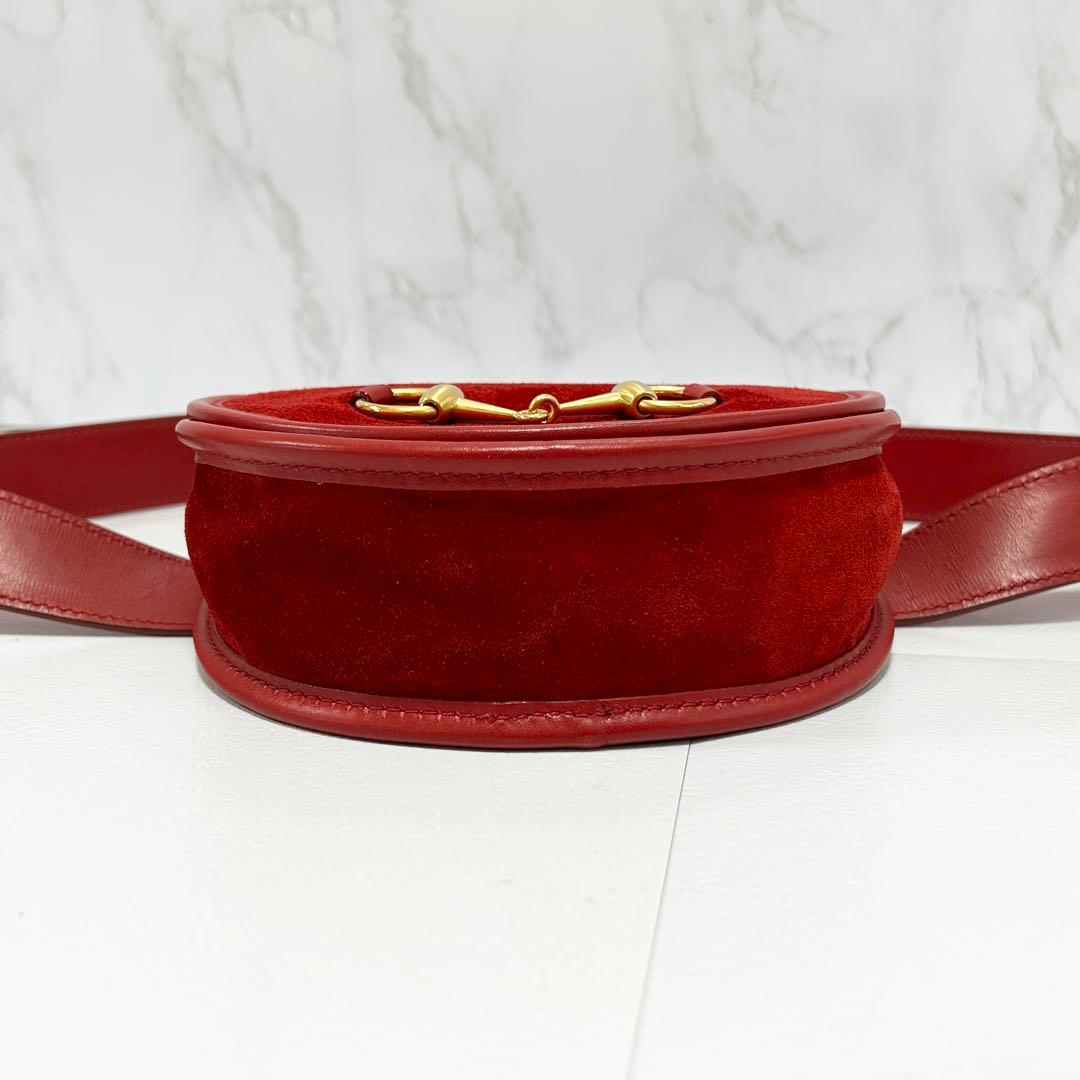 ◎美品◎GUCCI ホースビット スエード ボディバッグ 赤