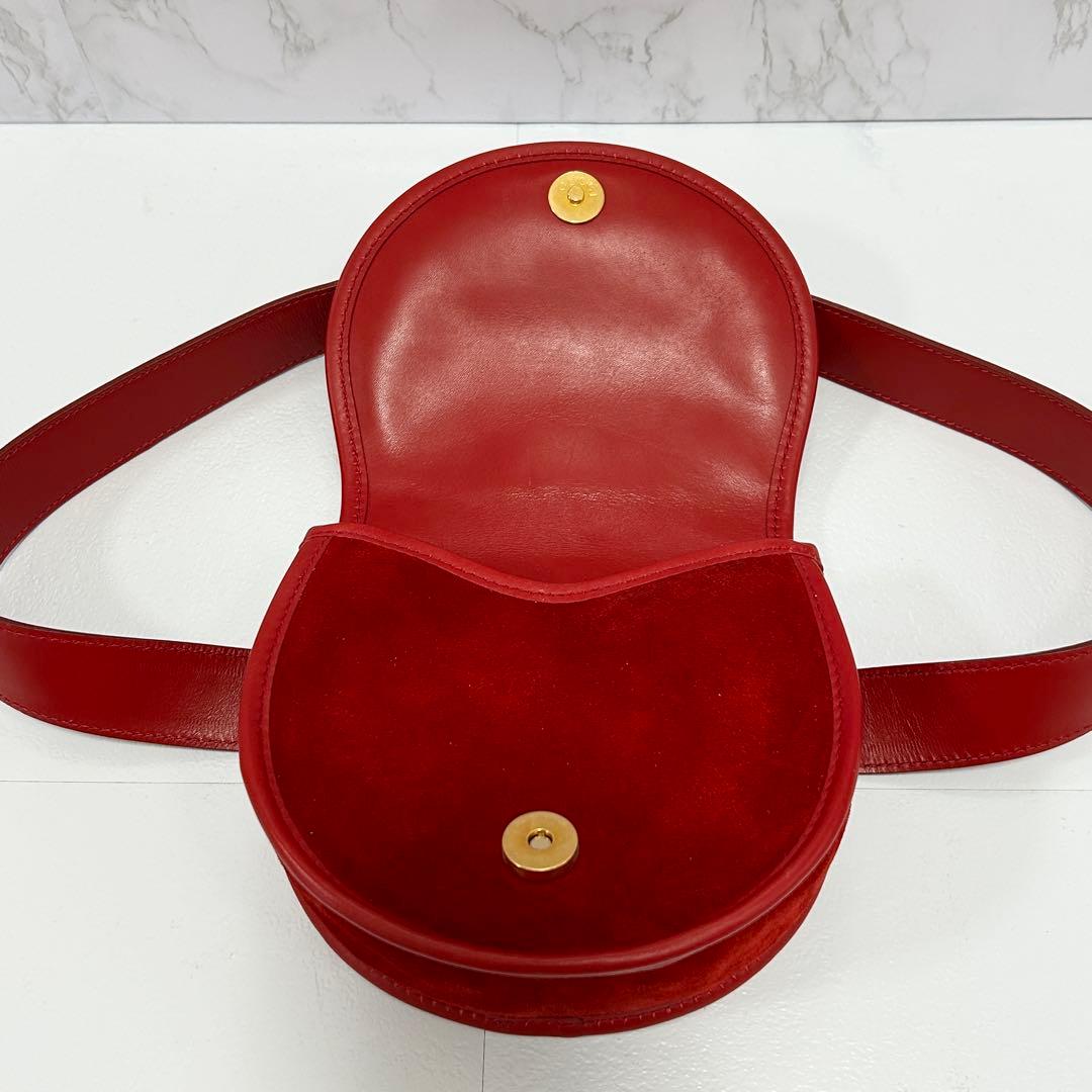 ◎美品◎GUCCI ホースビット スエード ボディバッグ 赤