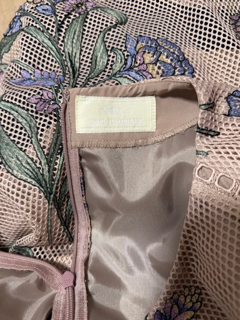美品　グレースコンチネンタル　花柄メッシュワンピース36