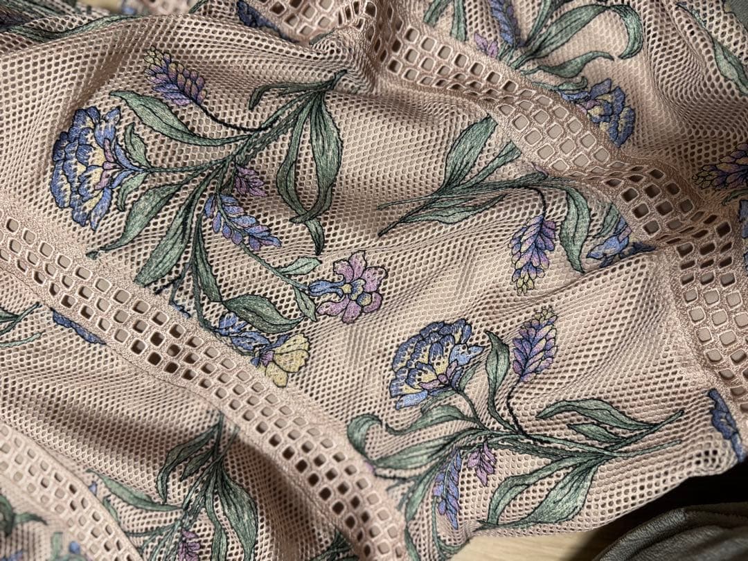 美品　グレースコンチネンタル　花柄メッシュワンピース36
