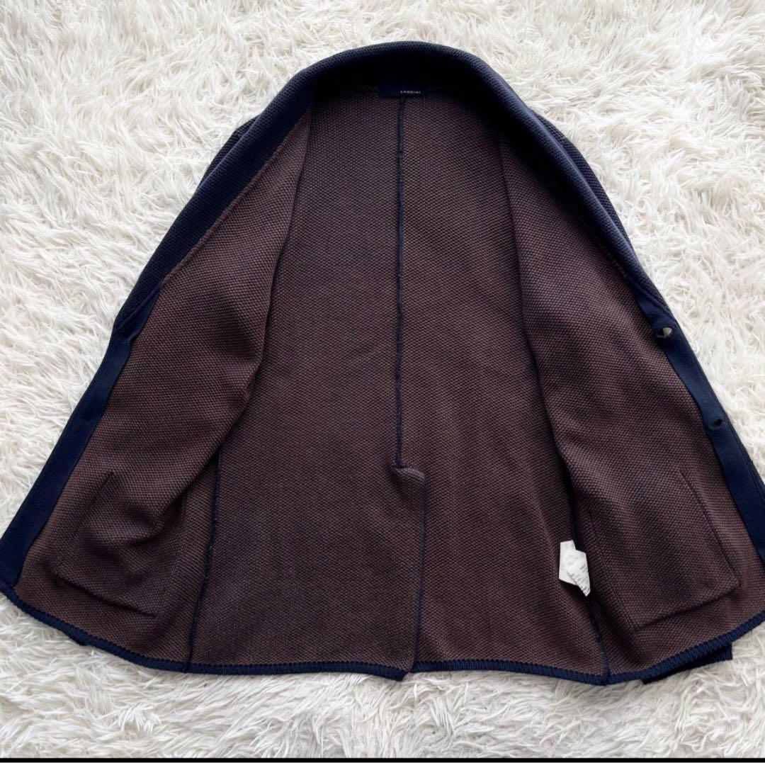 LARDINI ネイビー ニットジャケット　サイズXS M相当