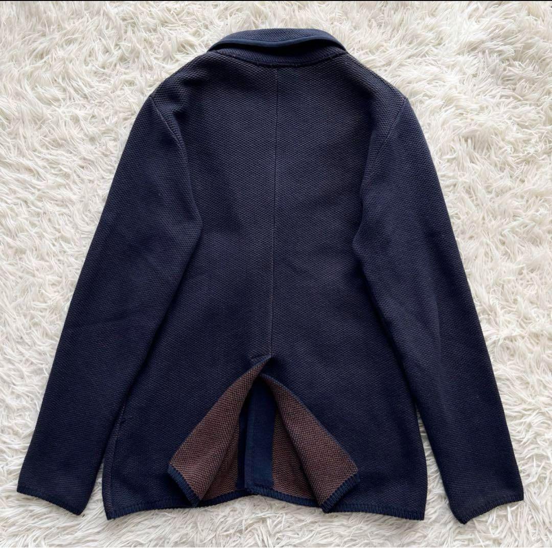 LARDINI ネイビー ニットジャケット　サイズXS M相当