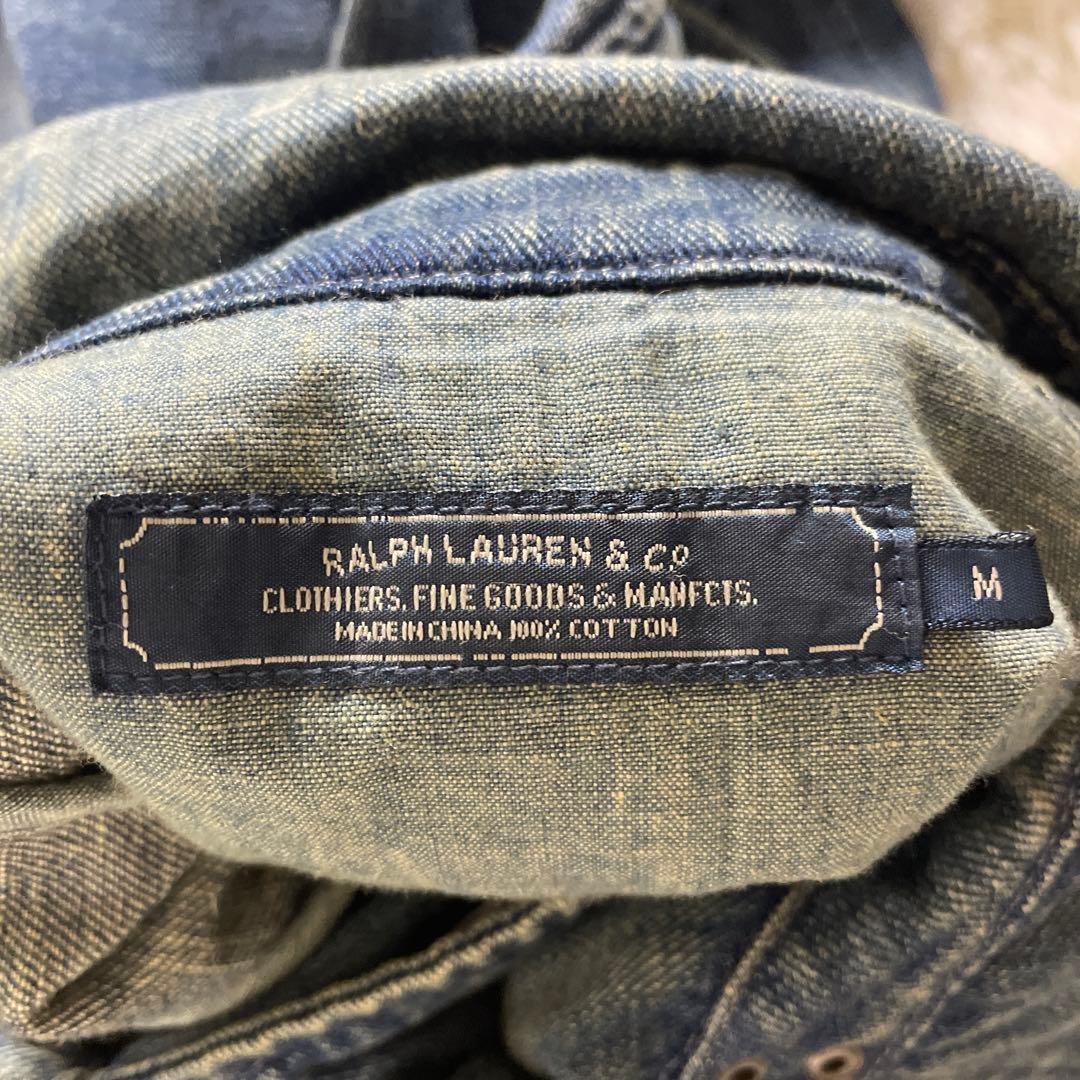 希少✨　ラルフローレン　デニムトレンチコート　ヴィンテージ加工　インディゴ