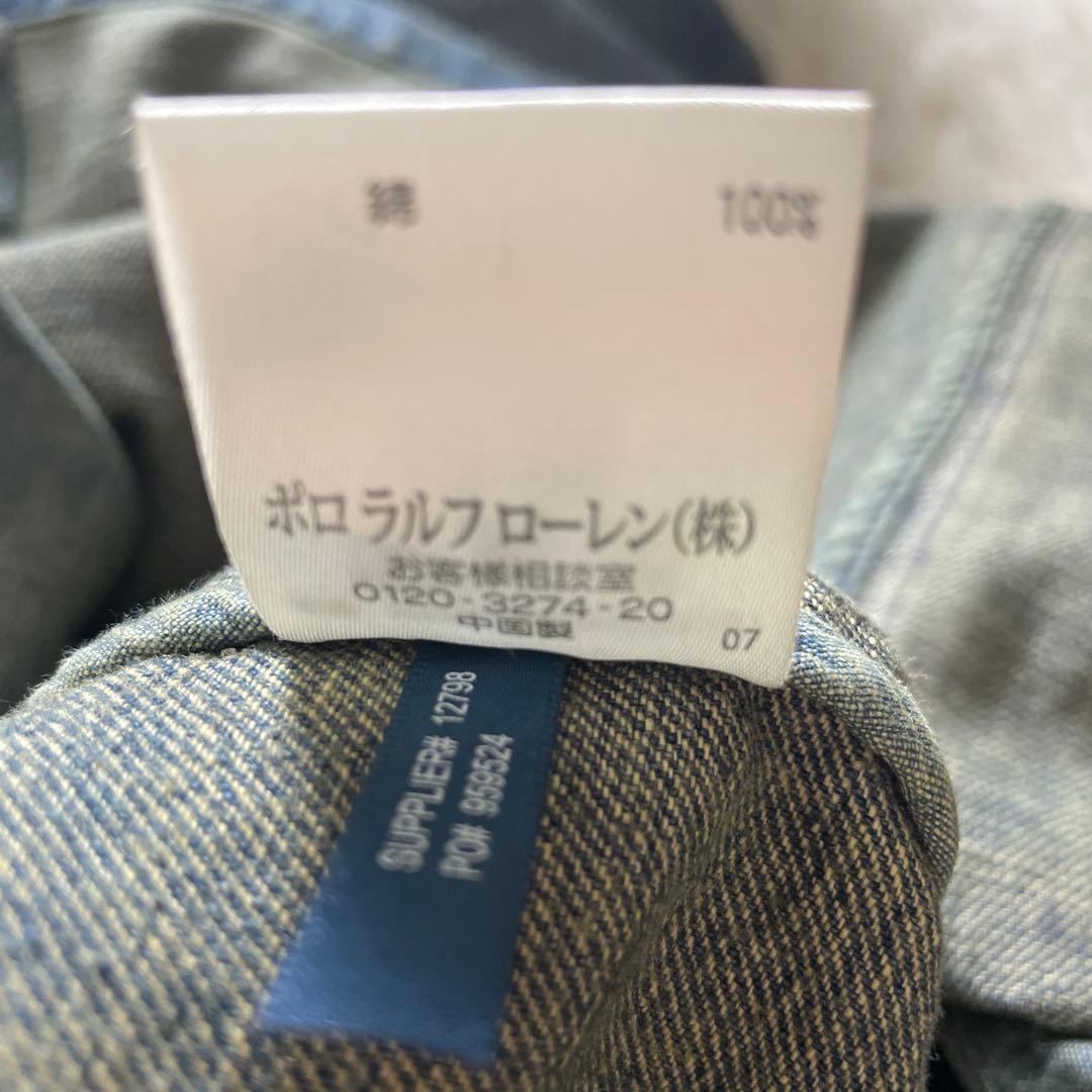 希少✨　ラルフローレン　デニムトレンチコート　ヴィンテージ加工　インディゴ