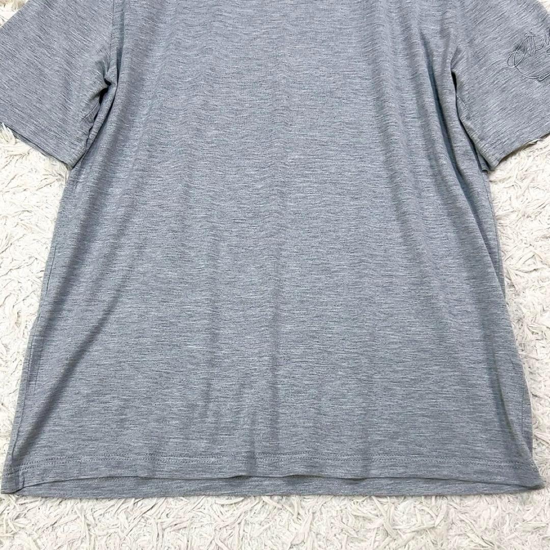 【極美品】ベルルッティ シルク 半袖 カットソー Tシャツ ロゴ刺繍 M グレー