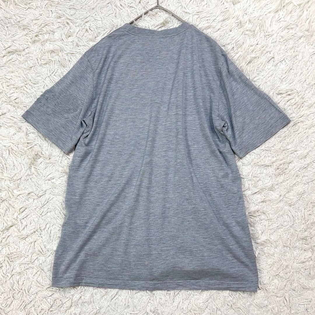 【極美品】ベルルッティ シルク 半袖 カットソー Tシャツ ロゴ刺繍 M グレー