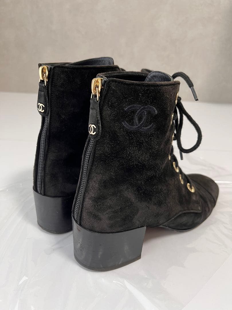 り*あ様 CHANEL スエード ショートブーツ 36 ½