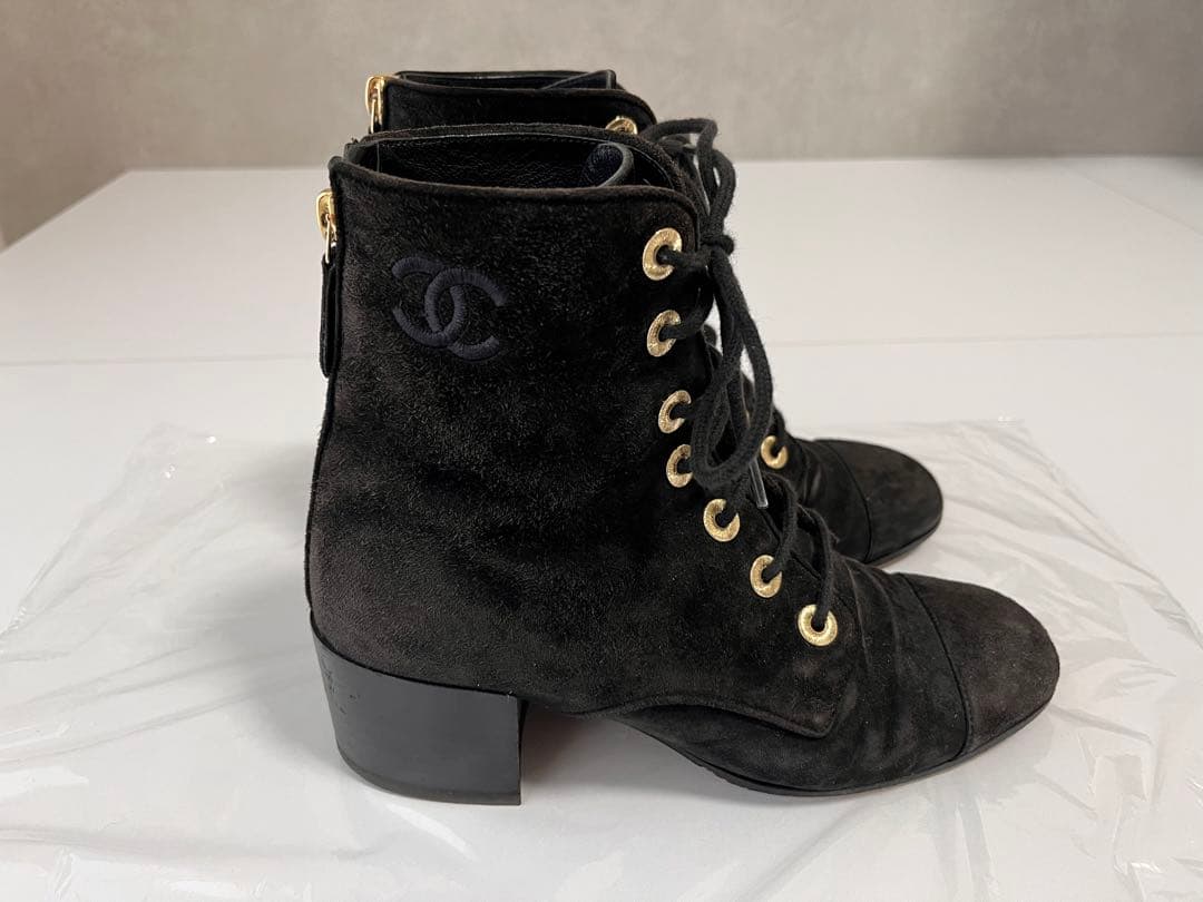 り*あ様 CHANEL スエード ショートブーツ 36 ½