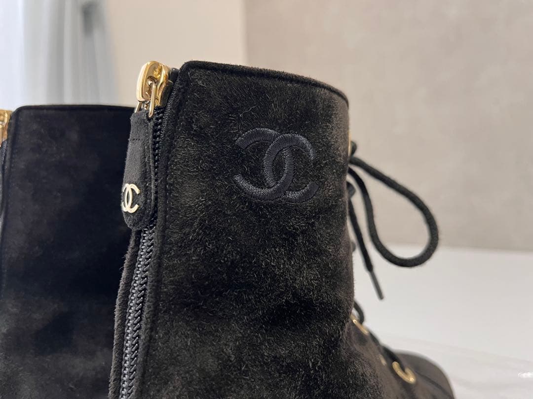 り*あ様 CHANEL スエード ショートブーツ 36 ½