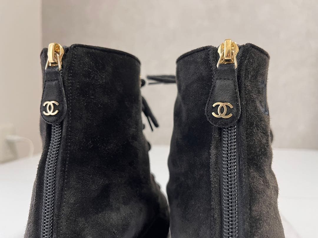 り*あ様 CHANEL スエード ショートブーツ 36 ½
