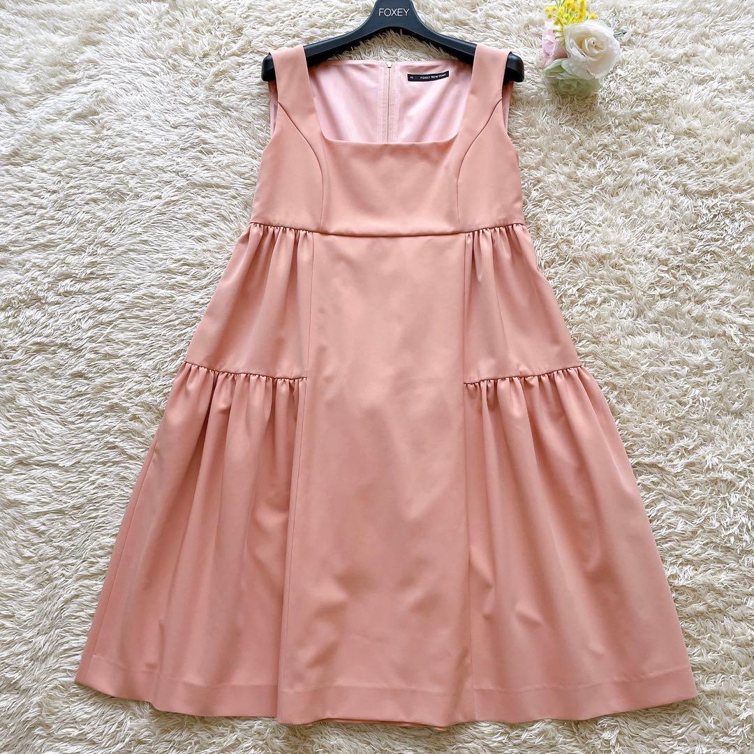 フォクシー✨希少サイズ42✨レディエンパイア ティアードドレス バックリボン