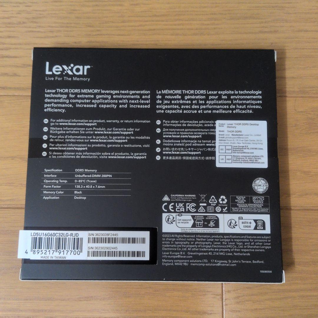 【新品】Lexar THOR DDR5 32GB (2x16GB)
