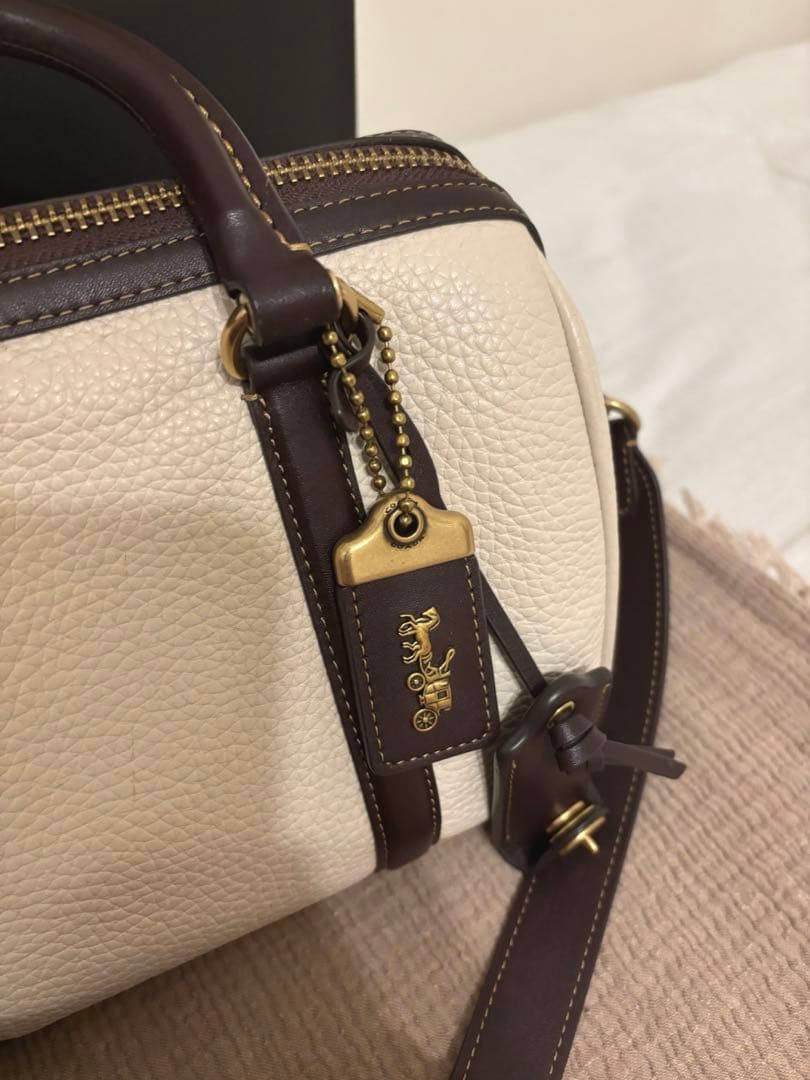 【COACH】ボストンバッグ アイボリーブラウン