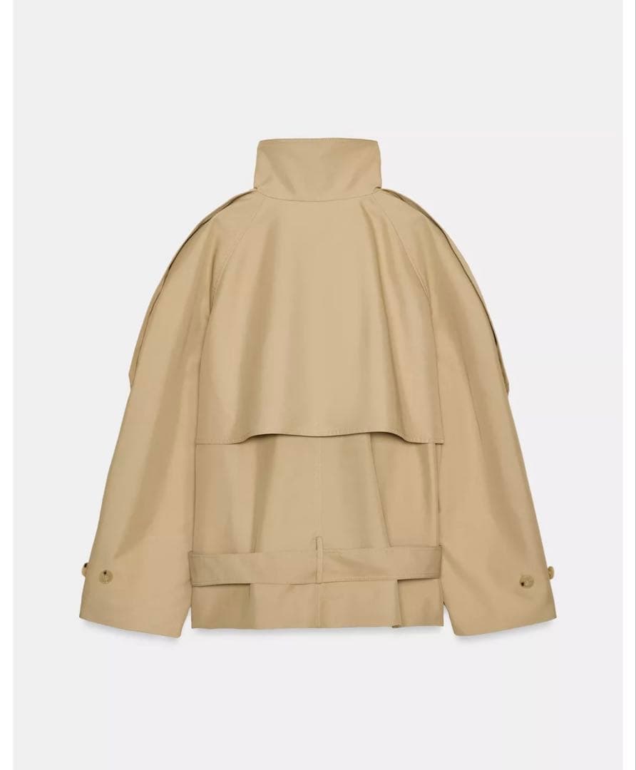 a*様 タグ付き新品★ZARAのショート丈ハイネックトレンチコート★Lサイズ★ベ