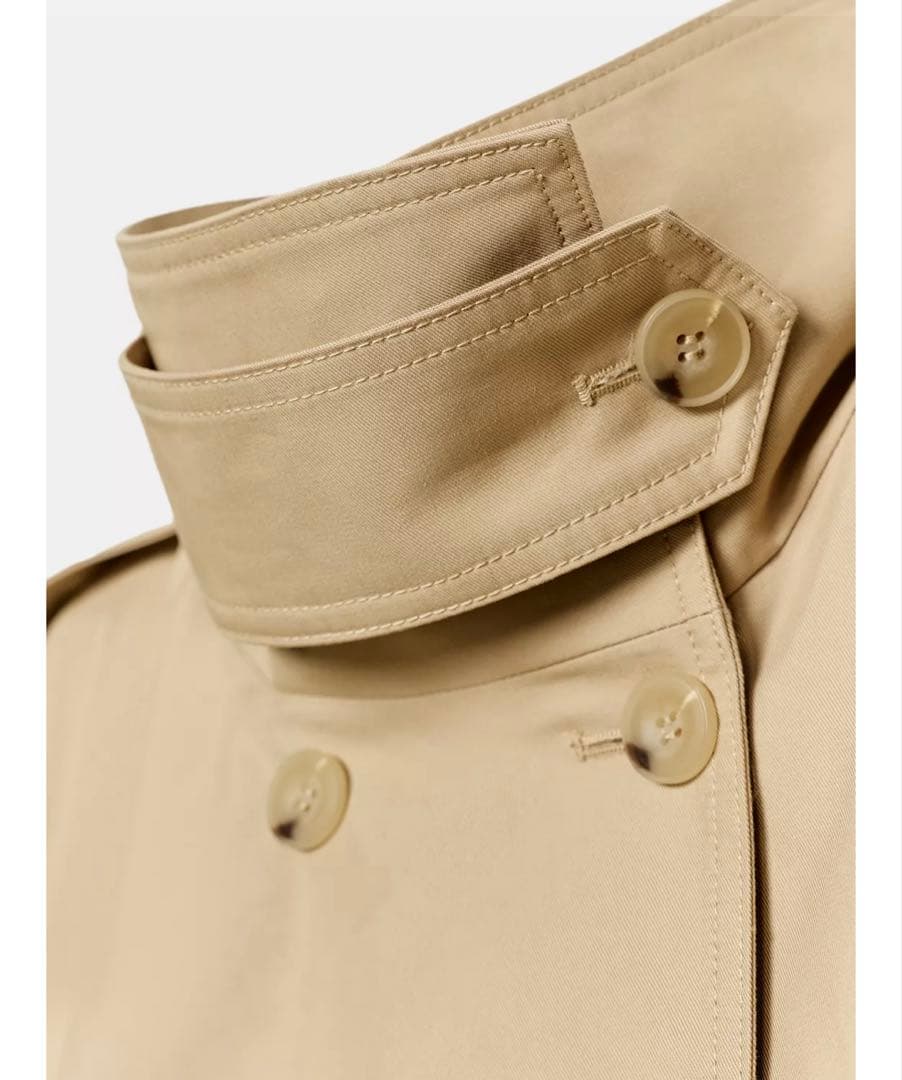 a*様 タグ付き新品★ZARAのショート丈ハイネックトレンチコート★Lサイズ★ベ
