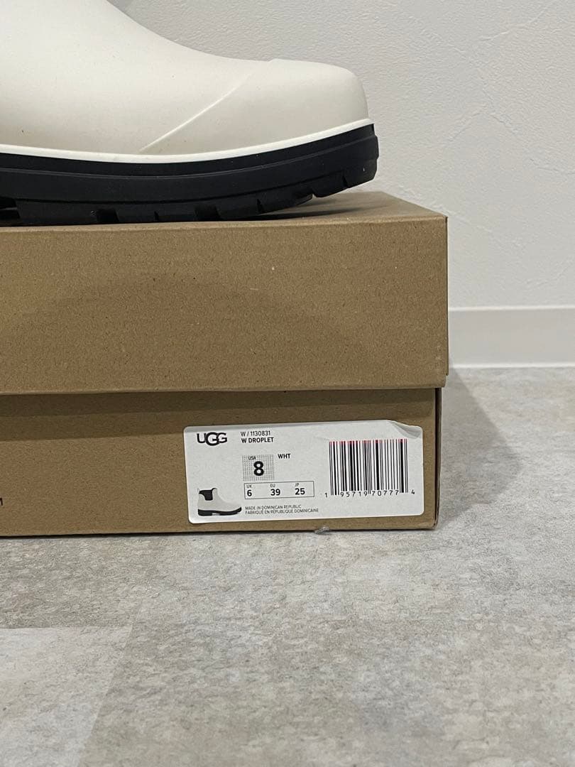 【新品25.0】UGG W DROPLET ホワイト レインシューズ