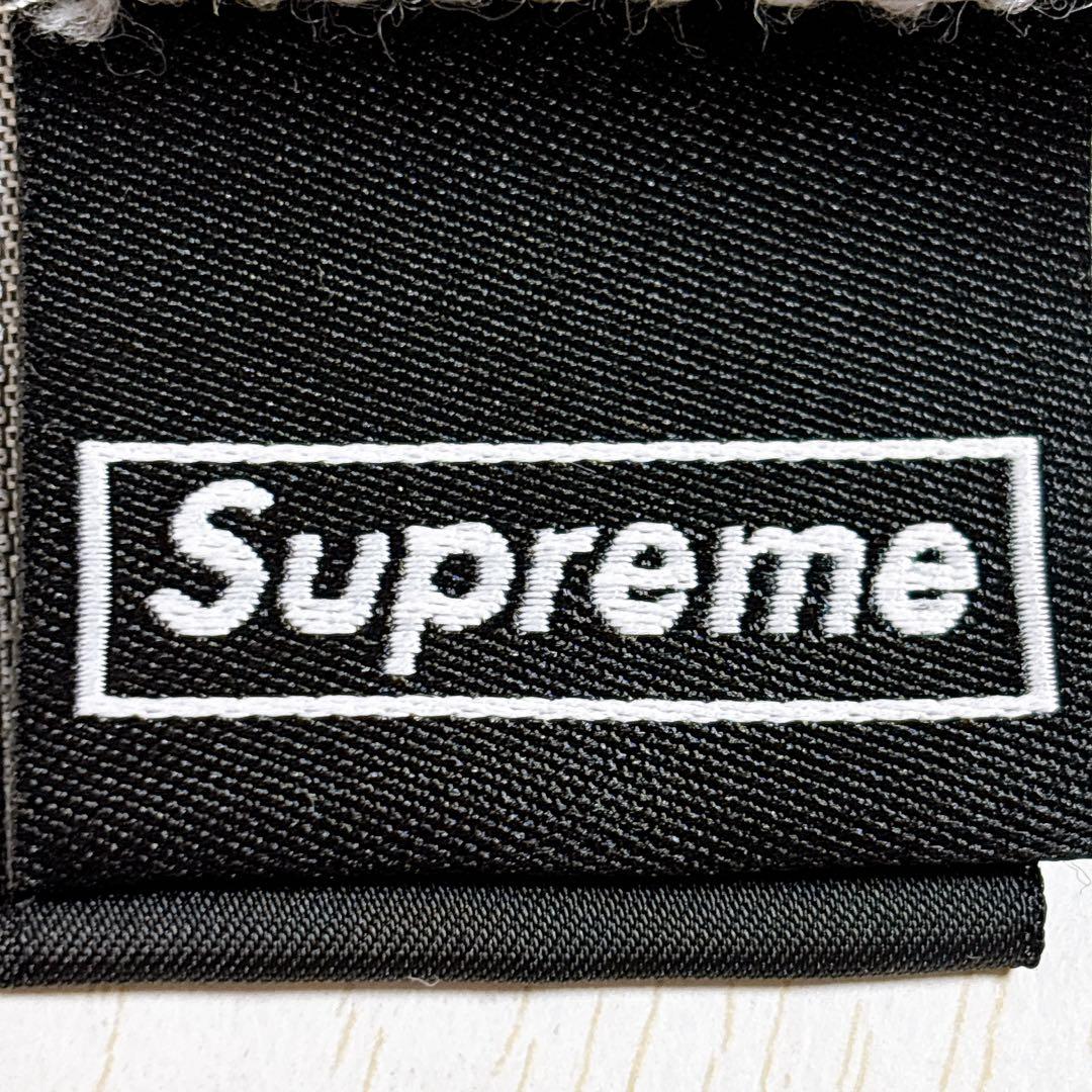 Supreme NEW ERA ニット帽　ビーニー　クロスBOXロゴ　グレー