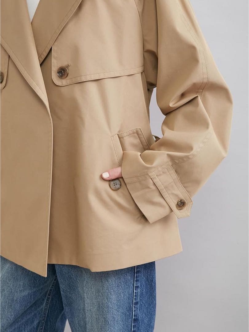 【新品未使用】ミラオーウェン♡26SS ショートトレンチコート キャメル 0